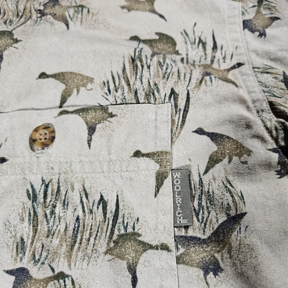 Woolrich Flying Ducks Shirt Mens XL Brown Hunting Long Sleeve Outdoors Hiking - Picture 4 of 7